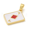 Diamonds Brass Enamel Pendants KK-G517-06G-04-2