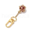 Stainless Steel Macrame Chain Pouch Round Natural Lapis Lazuli & Amethyst & Green Aventurine & Carnelian & Rose Quartz Holder Pendant Decorations HJEW-JM02051-01-5