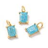 Real 18K Gold Plated Brass Micro Pave Cubic Zirconia Pendants X-KK-M243-08G-04-1