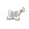 Rack Plating Brass Clear Cubic Zirconia Pendants KK-Z056-34P-01-2