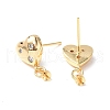 Brass Clear Cubic Zirconia Stud Earring Findings KK-B063-03G-2