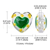 5Pcs 5 Colors Transparent Glass Heart Beads GLAA-YW0003-18-3