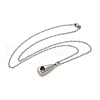 304 Stainless Steel Black Enamel Heart Teardrop Keepsake Ashes Memorial Necklaces NJEW-P326-06P-4