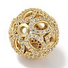 Rack Plating Brass Micro Pave Cubic Zirconia Beads KK-L224-019G-2