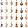 SUPERFINDINGS 24Pcs 6 Colors Alloy Enamel Pendants FIND-FH0005-69-1