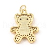 Brass Cubic Zirconia with Shell Pendants KK-K342-07G-2