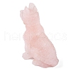 Natural Rose Quartz Wolf Figurines Statues for Home Office Desktop Feng Shui Ornament G-Q172-13B-2