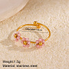 Flower 304 Stainless Steel with Cubic Zirconia Cuff Rings for Women FS-WG31CBD-02-1