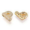 Brass Micro Pave Cubic Zirconia Pendants KK-N254-06G-P-2