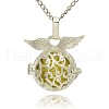 Silver Color Plated Brass Hollow Round Cage Pendants KK-J230-08S-1