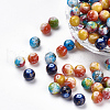 Spray Painted Resin Beads RESI-K005-02-1