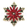 Christmas Theme Golden Zinc Alloy with Rhinestone Brooches JEWB-B018-01AG-07-1
