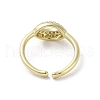 Brass Pave Cubic Zirconia Cuff Rings RJEW-M170-22G-3