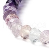 5mm Natural Fluorite Faceted Round Bead Stretch Bracelet for Girl Women BJEW-JB07116-4