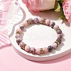 8.5mm Round Natural Pink Zebra Jasper Beaded Stretch Bracelets BJEW-JB10256-02-2