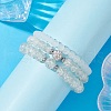 3Pcs 3 Style Glass Round Beaded Stretch Bracelets Set BJEW-JB09736-3