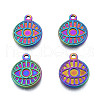Ion Plating(IP) 201 Stainless Steel Pendants STAS-N098-217M-2