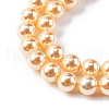 UV Plating Pearlized Glass Pearl Beads Strands GLAA-F128-01A-T6-3