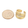 Brass Micro Pave Clear Cubic Zirconia Open Cuff Rings for Women RJEW-M026-02G-02-5