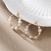 Mother's Day Jewellery Natural Pearl Ear Studs for Women EJEW-P231-16G-2