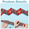 7M Ethnic Style Polyester Rhombus Jacquard Ribbon OCOR-WH0086-98A-4