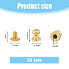 SUPERFINDINGS 30 Sets Brass with Iron Knob Screw Rivet FIND-FH0008-64G-2