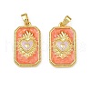 Brass Enamel Pendants KK-L190-008G-2