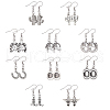 10 Pair 10 Style Alloy Dangle Earrings with 304 Stainless Steel Pins EJEW-AB00035-1