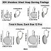 Beebeecraft 304 Stainless Steel Hoop Earring Findings STAS-BBC0003-59P-2