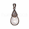 Retro Hollow Natural Rose Quartz  Pendants PW-WGBA09F-09-1