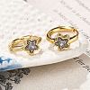 304 Stainless Steel Star Hoop Earrings EJEW-P309-01G-5