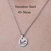 201 Stainless Steel Swallow Pendant Necklace NJEW-OY001-17-3