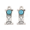 Synthetic Turquoise & Alloy Pendants PALLOY-H146-01AS-I-1
