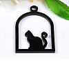 Acrylic Open Back Bezel Pendants SACR-WH0002-03-1