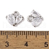 Brass Micro Pave Clear Cubic Zirconia Charms KK-L212-21P-3