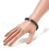 Natural Lava Rock Stretch Bracelet with Alloy Starfish BJEW-JB08192-05-3