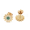 Sun with Evil Eye Real 18K Gold Plated Brass Stud Earrings EJEW-L269-056G-2