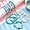 12Pcs 12 Styles Dyed Synthetic Turquoise Beads Braided Bead  Bracelets & Stretch Bracelets for Women BJEW-JB11624-1