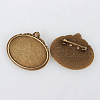 Vintage Alloy Brooch Cabochon Bezel Settings X-PALLOY-N0085-08AB-NF-2