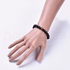 Natural Lava Rock Bead Stretch Bracelets BJEW-JB04296-4