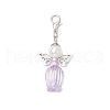 Angel Glass Pearl Round Bead Pendant Decorations HJEW-JM03334-4