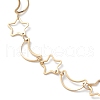 Ion Plating(IP) 304 Stainless Steel Star & Moon Link Chain Anklets for Men Women STAS-B039-15G-2