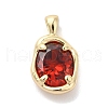 Golden Brass Micro Pave Cubic Zirconia Pendants KK-U031-02G-02-1