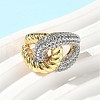 Brass Micro Pave Cubic Zirconia Rings RJEW-D307-04G-B-4