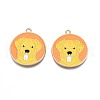 Rack Plating Alloy Enamel Pendants ENAM-N055-084-2