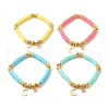 Polymer Clay Heishi Surfer Stretch Bracelet with Synthetic Hematite BJEW-JB07704-1
