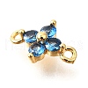 Brass Micro Pave Blue Cubic Zirconia Links KK-D356-06A-G-2