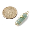 Natural Green Aventurine Copper Wire Wrapped Pointed Pendants PALLOY-JF02461-04-2