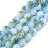 Round Millefiori Glass Beads Strands X1-LK-P001-36-1