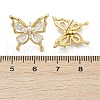 Butterfly Brass Micro Pave Cubic Zirconia Stud Earrings EJEW-M082-17G-02-3